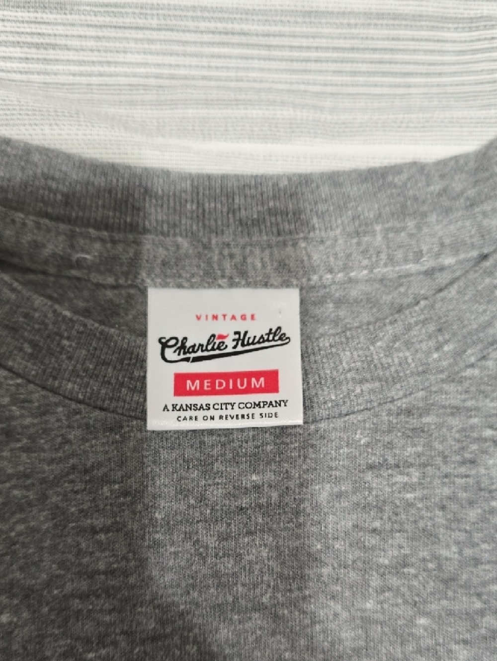 Charlie Hustle KC Heart Flag Graphic Short Sleeve T-Shirt - Gray - Picture 2 of 2